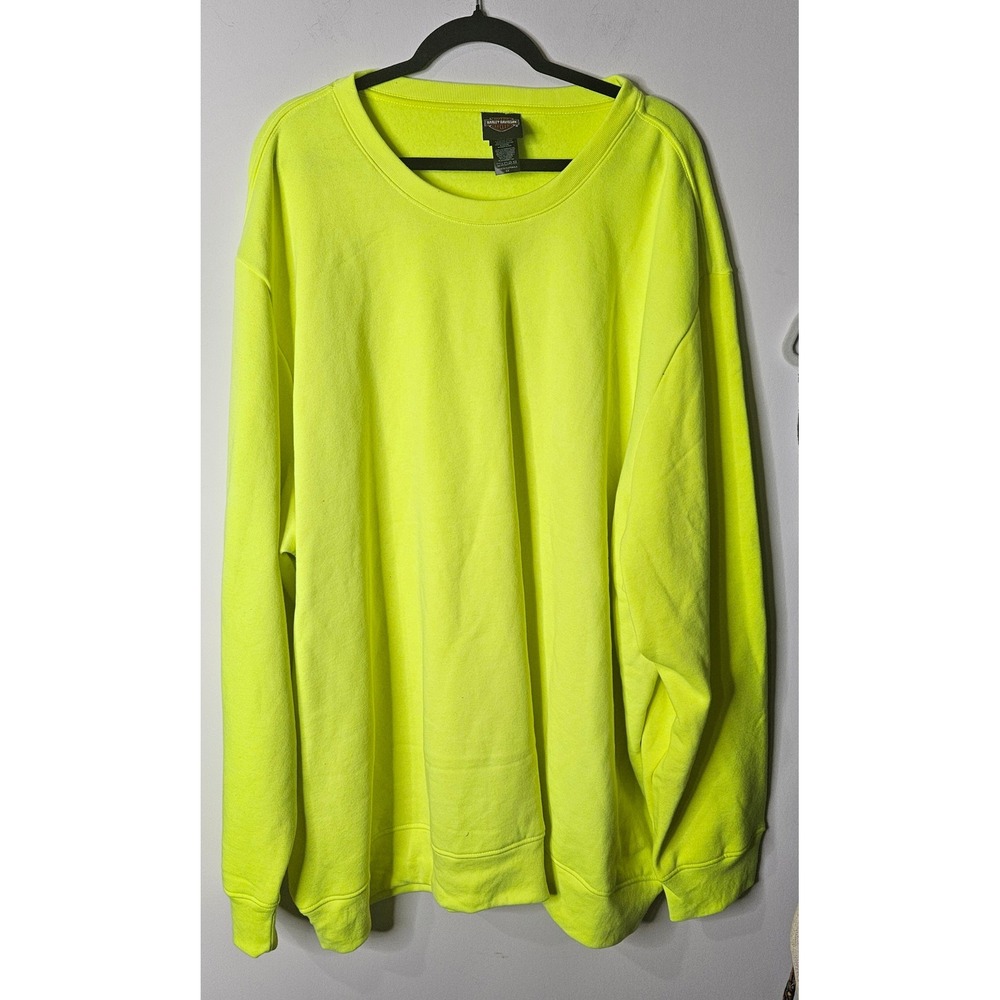 Harley-Davidson Blank Neon Yellow Sweatshirt Gray Pullover Hoodie Bundle Men 5XL - Picture 2 of 5